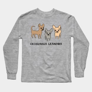 Chihuahua grandma - pink Long Sleeve T-Shirt